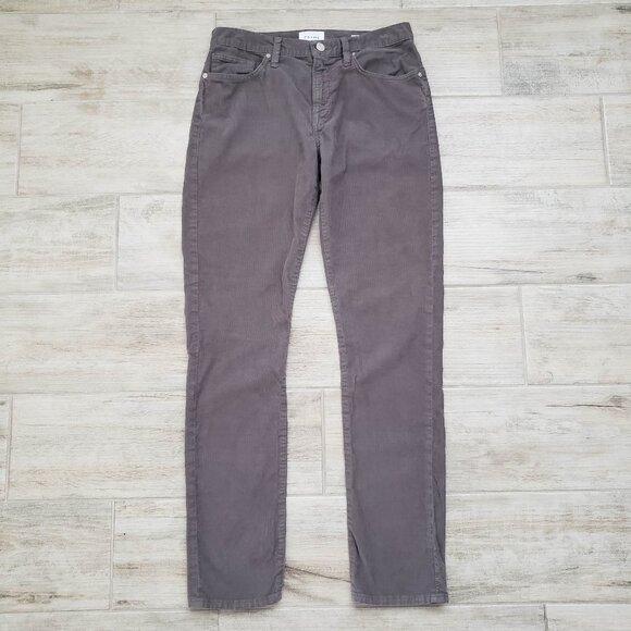 Frame Denim L'Home Slim Corduroys Men's Grey Mid Rise Stretch 5 Pocket 31